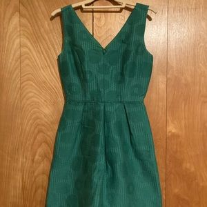 JCREW Green Cotton ALine Dress